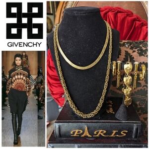 5PCS💥1977-1990💥💯GIVENCHY G LOGO BYZANTINE SET